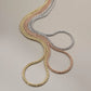 Two-Tone Diamond Cut Rollo Link Chain Real 10K Yellow White And Rose Gold
