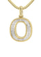 10k Yellow Gold Diamond Pendant Letter "O"
