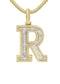10k Yellow Gold Diamond Pendant Letter "R"