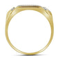 10K Yellow Gold Round Diamond Rectangle Cluster Ring 1/2 CTTW