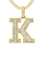 10k Yellow Gold Diamond Pendant Letter "K"