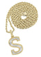 10k Yellow Gold Diamond Pendant Letter "S"