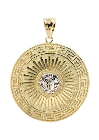 Big Medusa 10K Yellow Gold Pendant. | 11.9 Grams