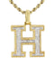 10k Yellow Gold Diamond Pendant Letter "H"