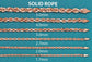10k Rose Gold Chain - Solid Rope Chain