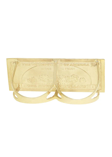 $100 Dollor Bill 10K Yellow Gold Mens Ring | 6.9 Grams
