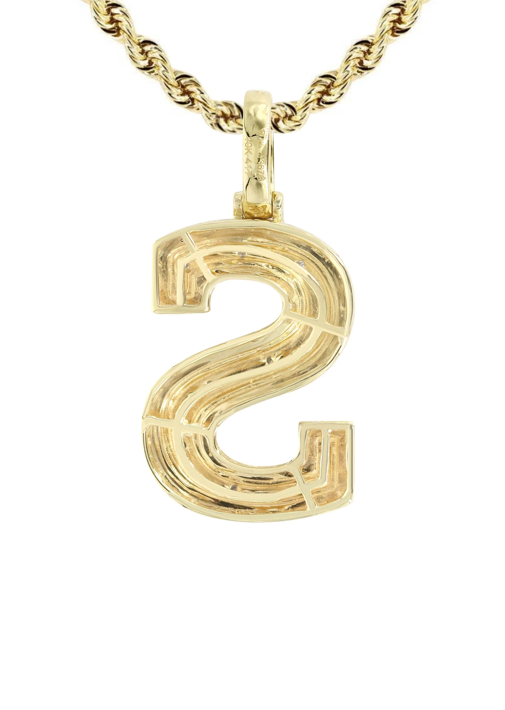 10k Yellow Gold Diamond Pendant Letter "S"