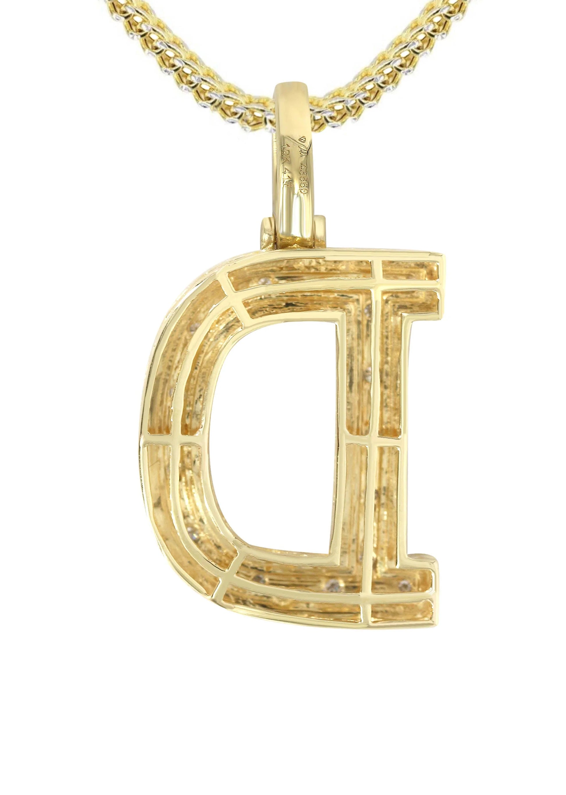 10k Yellow Gold Diamond Pendant Letter "D"
