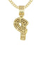 14K Yellow Gold Letter "P" Baguette Diamond
