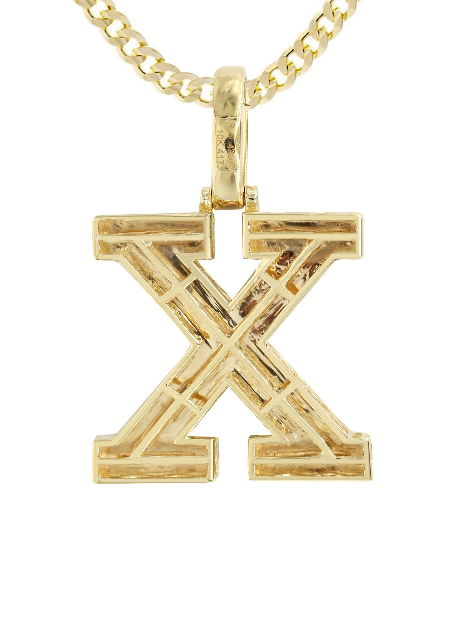 10k Yellow Gold Diamond Pendant Letter "x"