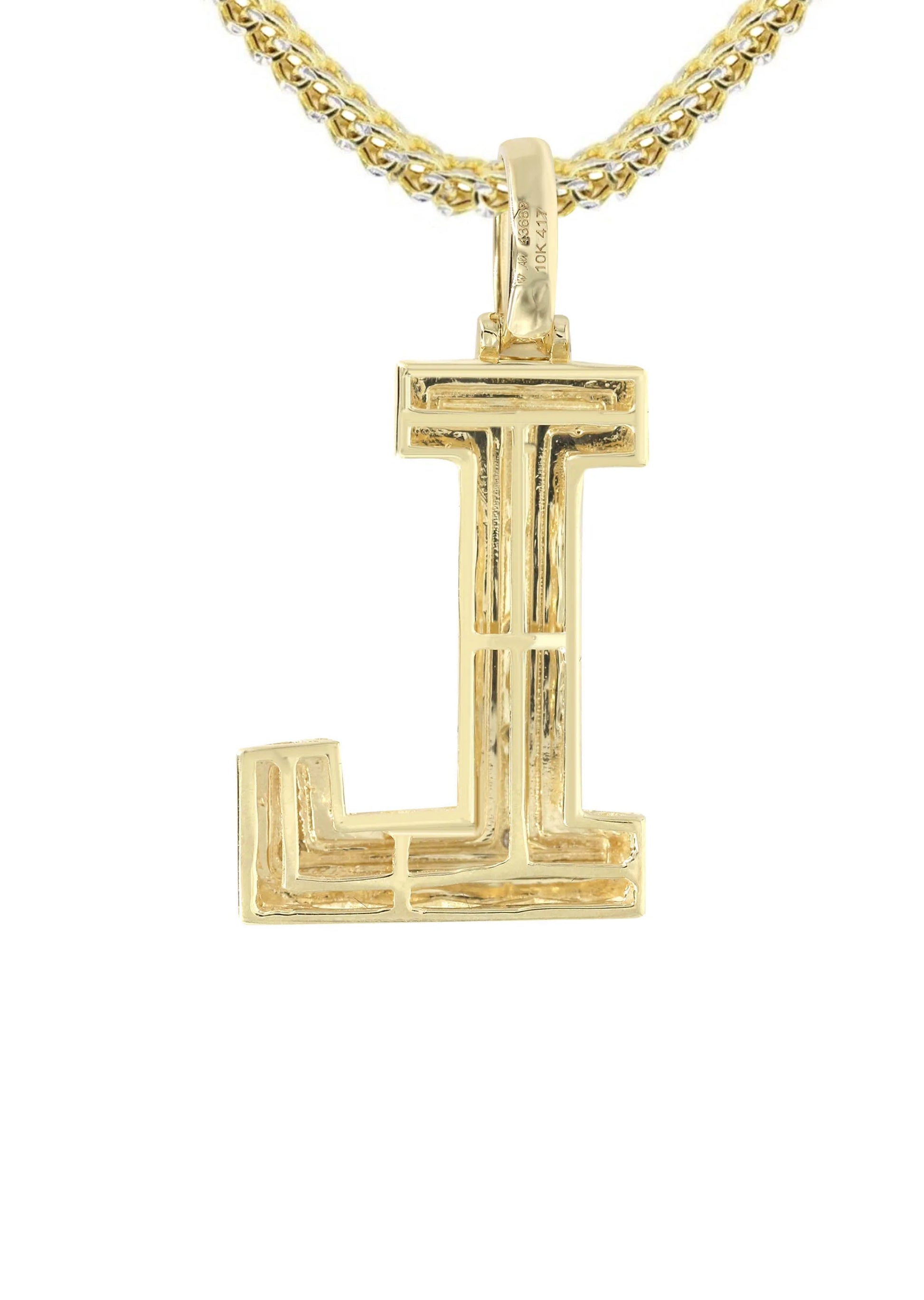 10k Yellow Gold Diamond Pendant Letter "L"