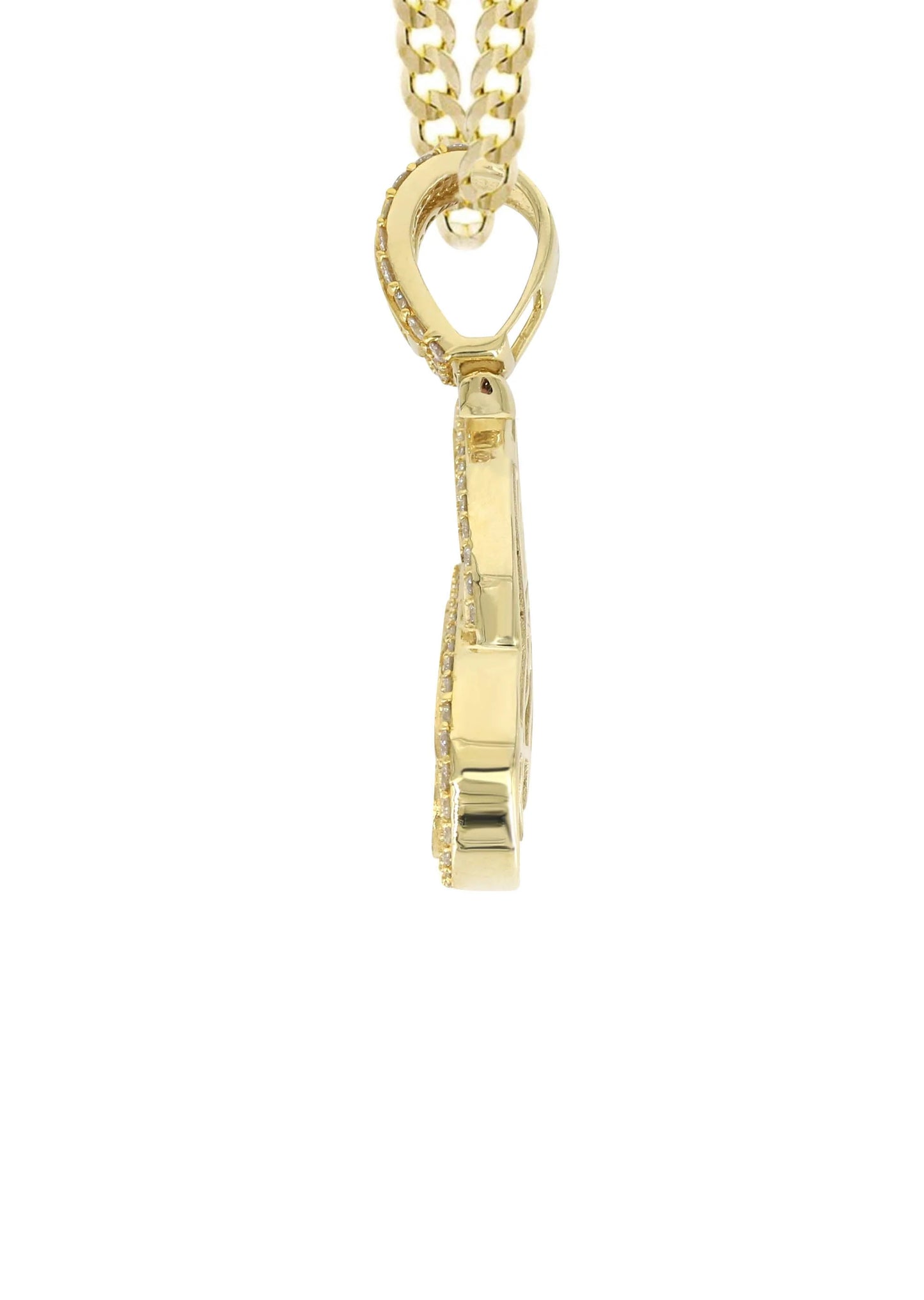 14K Yellow Gold Letter "E" Baguette Diamond