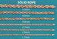 14K Rose Gold Chain - Solid Rope Chain
