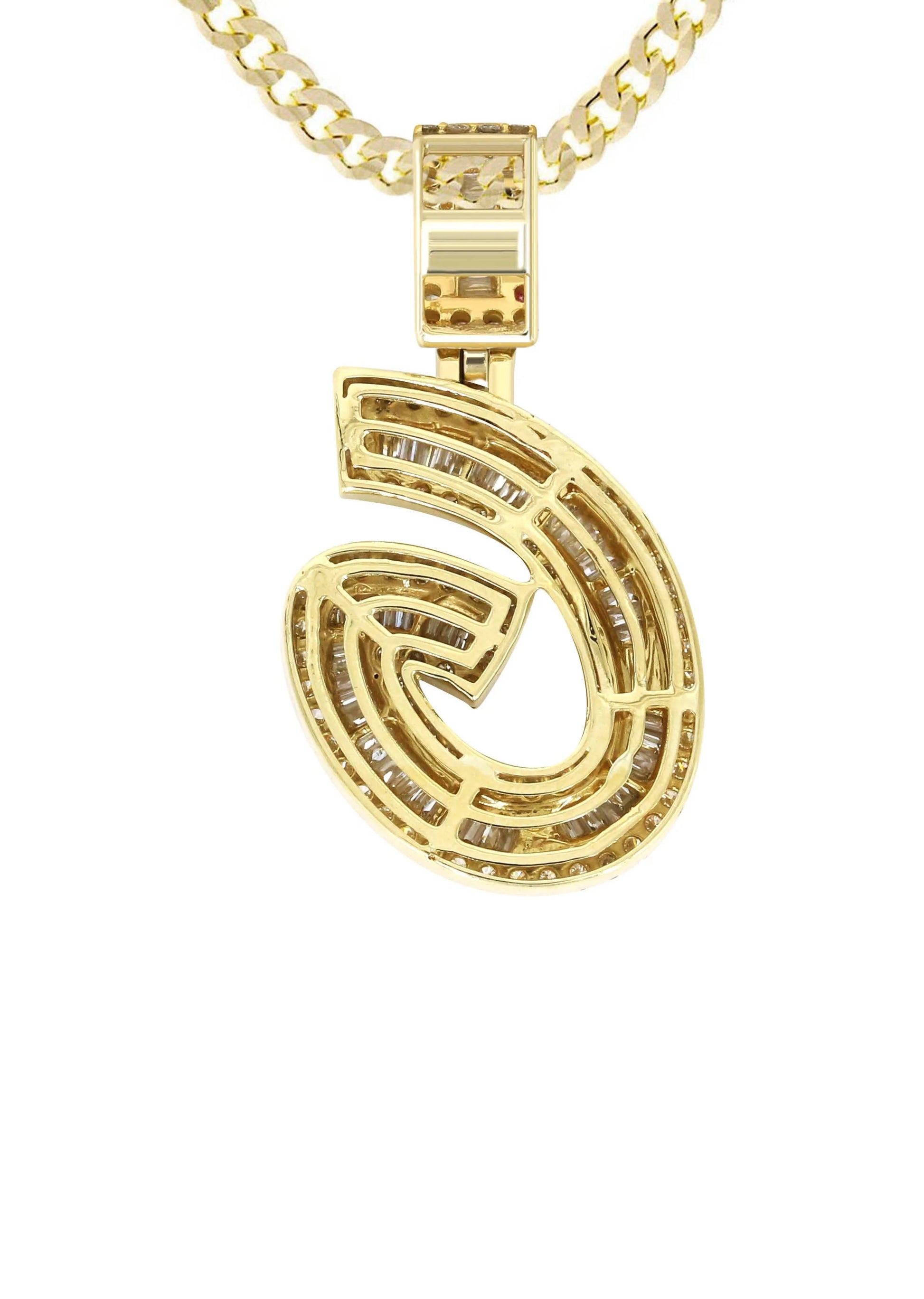 14K Yellow Gold Letter "G" Baguette Diamond