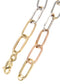 Tri Color Paper Clip Gold Chain 14K