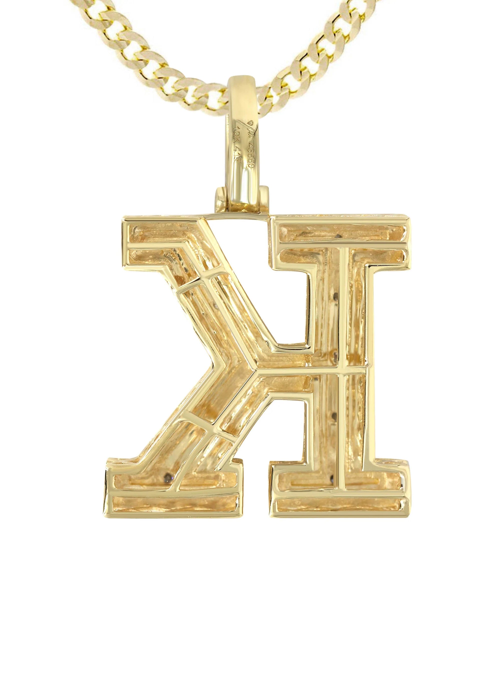 10k Yellow Gold Diamond Pendant Letter "K"