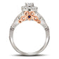 14K Two-Tone Gold Round Diamond Bridal Wedding Ring Set 1 CT-TW (CERTIFIED)