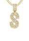 14K Yellow Gold Letter "S" Baguette Diamond