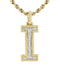 10k Yellow Gold Diamond Pendant Letter "I"
