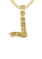 14K Yellow Gold Letter "L" Baguette Diamond
