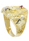 Pharoh & Ruby 10K Yellow Gold Mens Ring. | 4.2 Grams