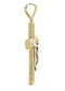 Big Gold Cross & Cz 10K Yellow Gold Pendant. | 7.9 Grams
