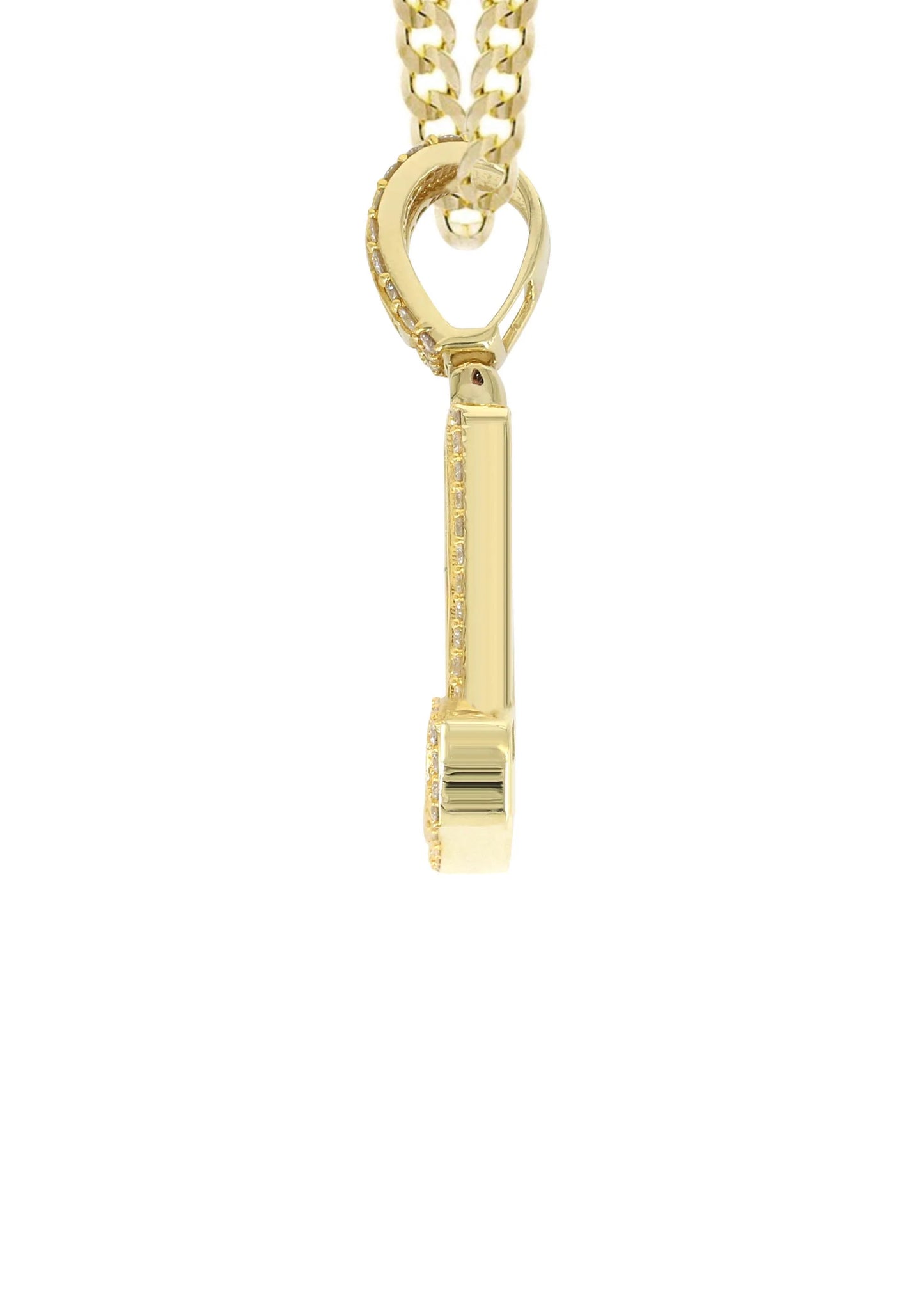 14K Yellow Gold Letter "L" Baguette Diamond
