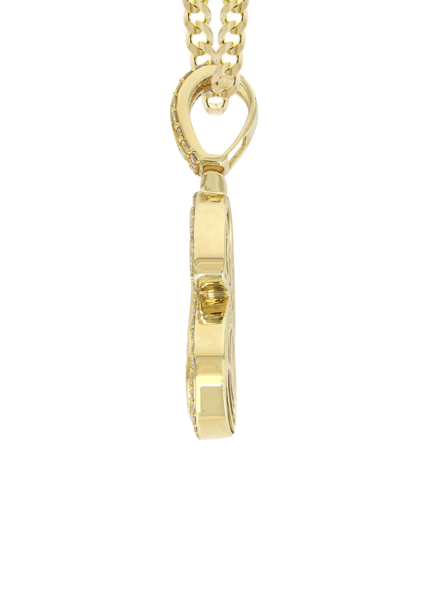 14K Yellow Gold Letter "S" Baguette Diamond