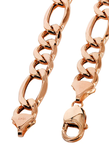 10K Rose Gold Chain - Solid Figaro Chain