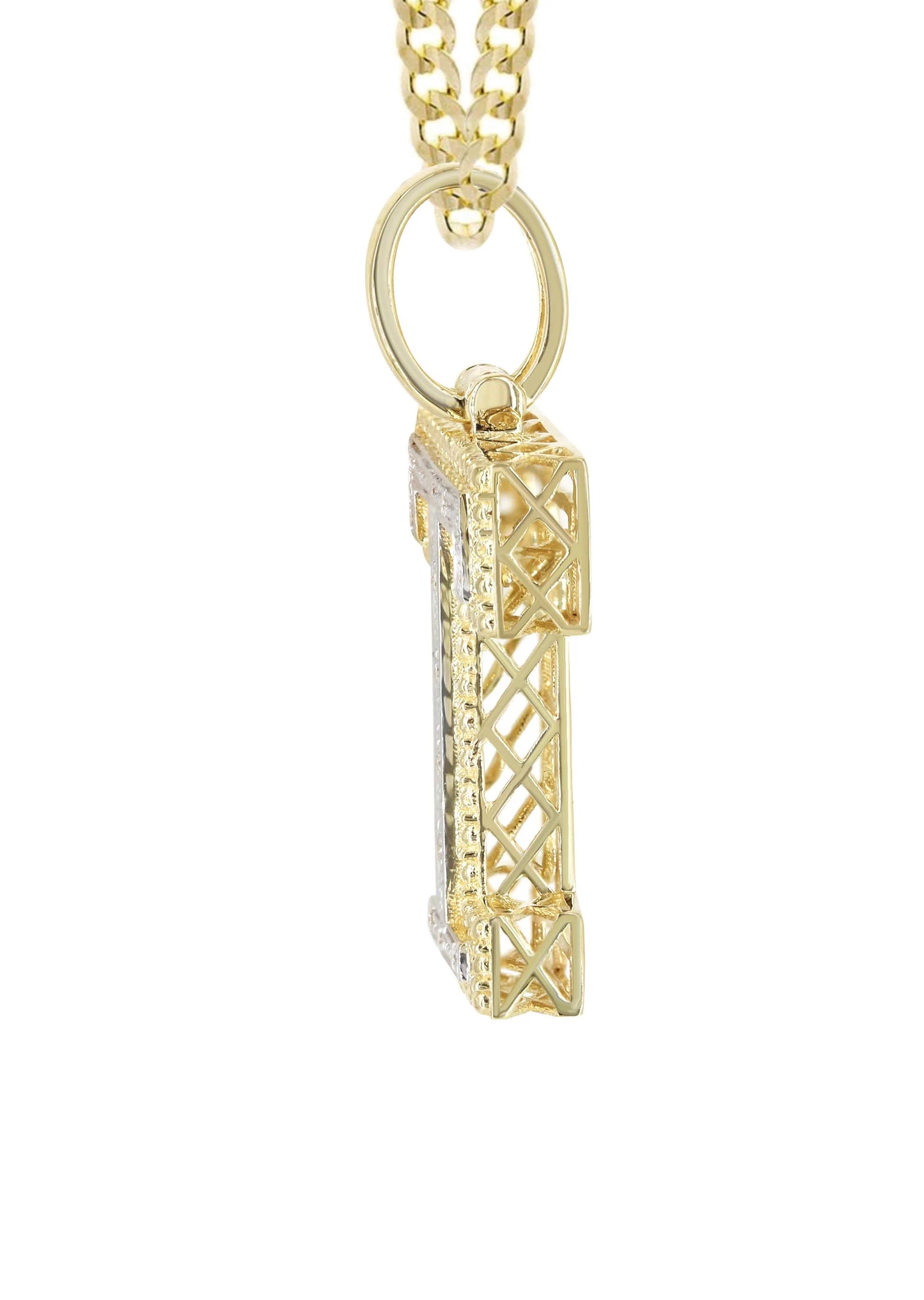 10k Yellow Gold Diamond Pendant Letter "T"