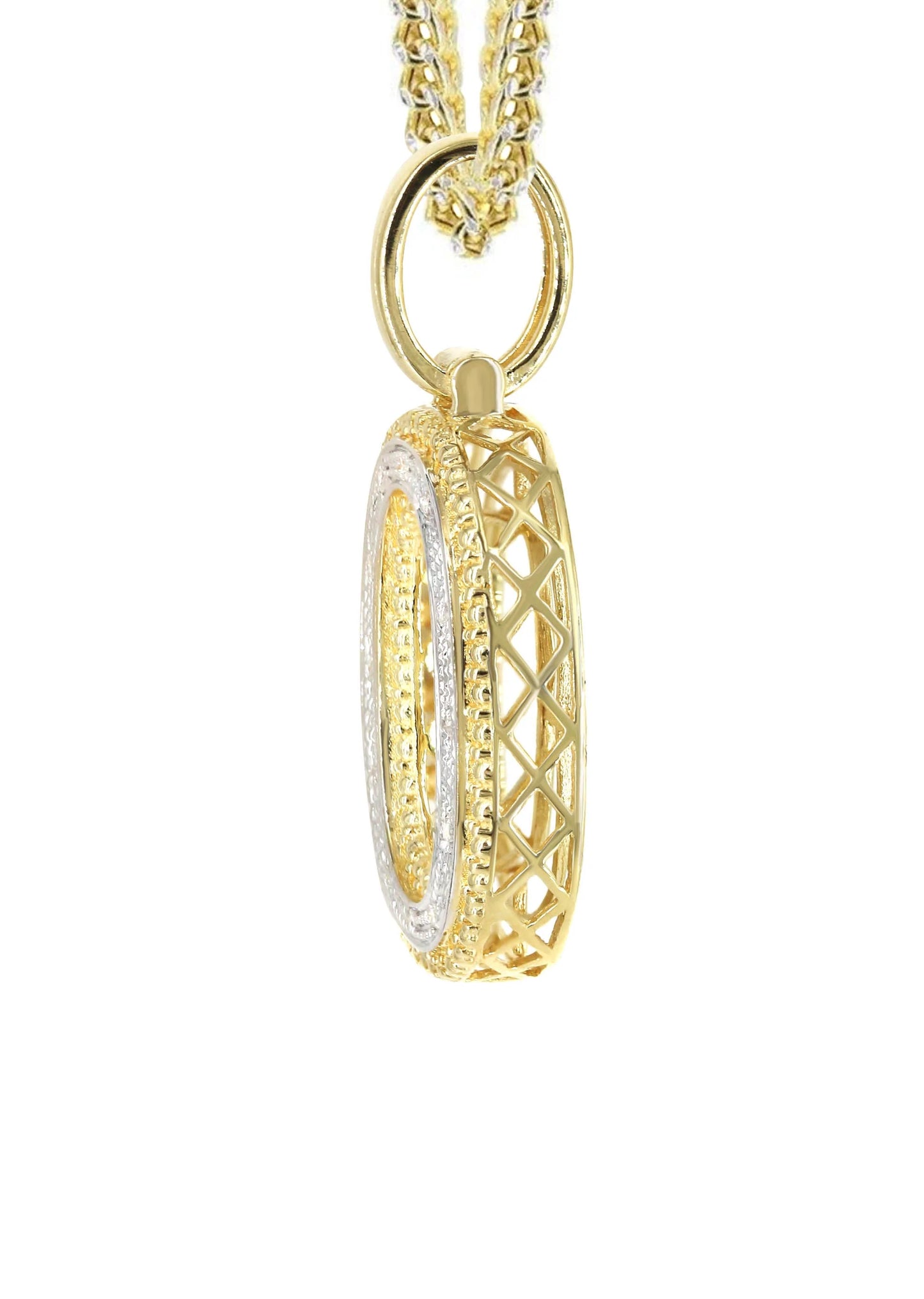 10k Yellow Gold Diamond Pendant Letter "O"