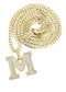 10k Yellow Gold Diamond Pendant Letter "M"