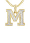 10k Yellow Gold Diamond Pendant Letter "M"