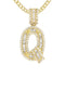 14K Yellow Gold Letter "Q" Baguette Diamond