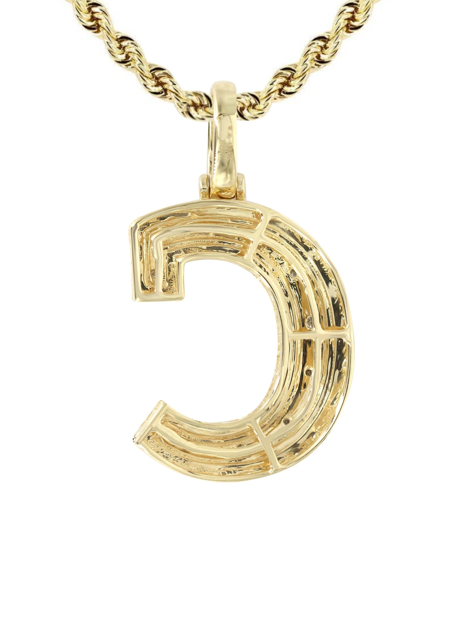 10k Yellow Gold Diamond Pendant Letter "C"