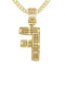 14K Yellow Gold Letter "F" Baguette Diamond
