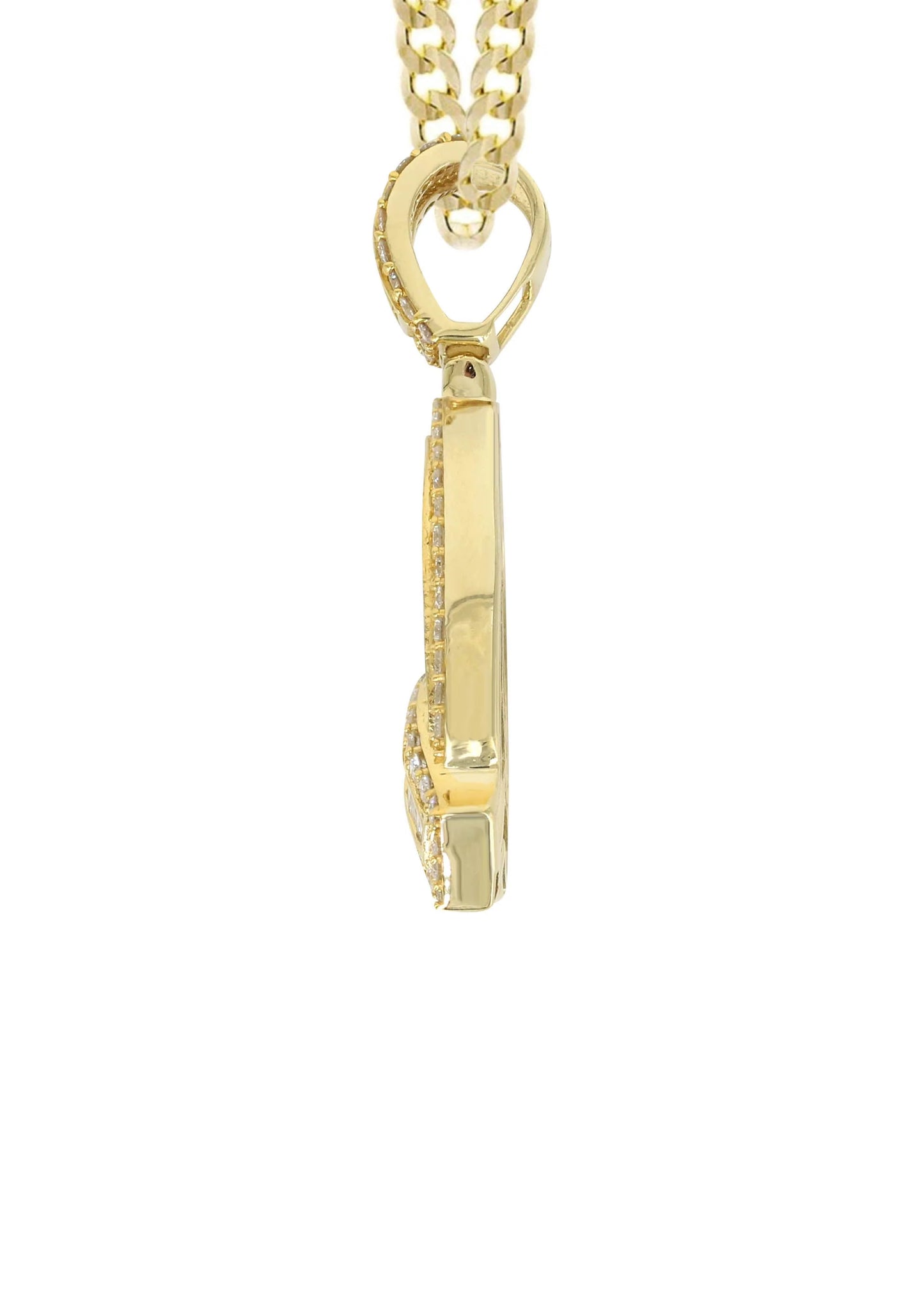14K Yellow Gold Letter "Q" Baguette Diamond