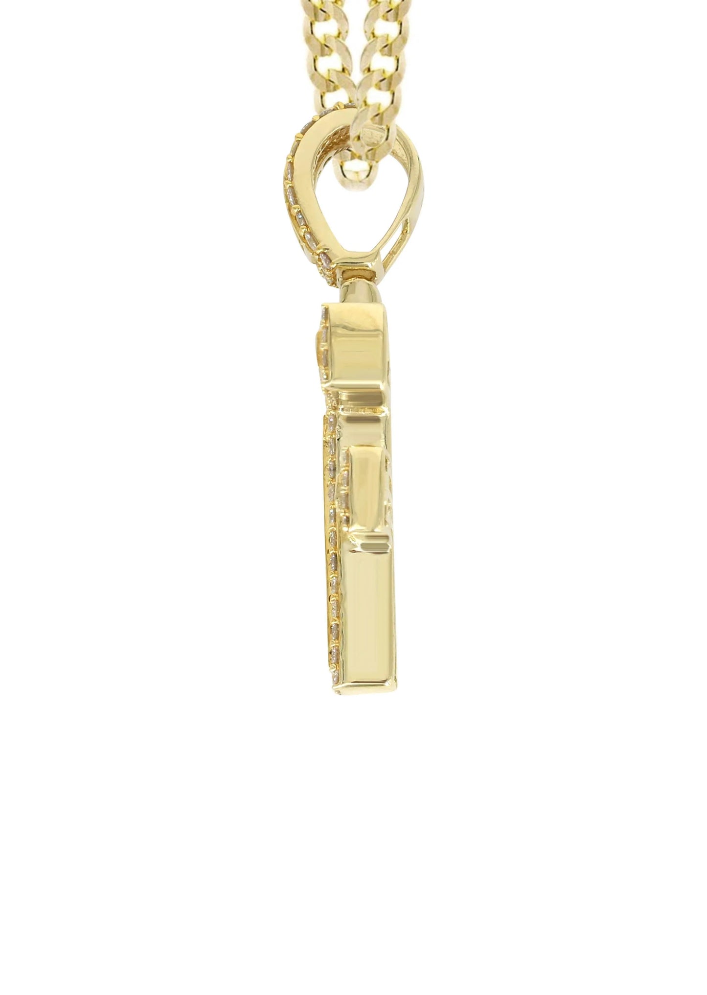 14K Yellow Gold Letter "F" Baguette Diamond