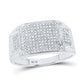 10K YELLOW GOLD ROUND DIAMOND RECTANGLE CLUSTER RING 1/2 CTTW