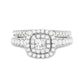 14K Two-Tone Gold Princess Diamond Bridal Wedding Ring Set 1 CT-TW (CERTIFIED)