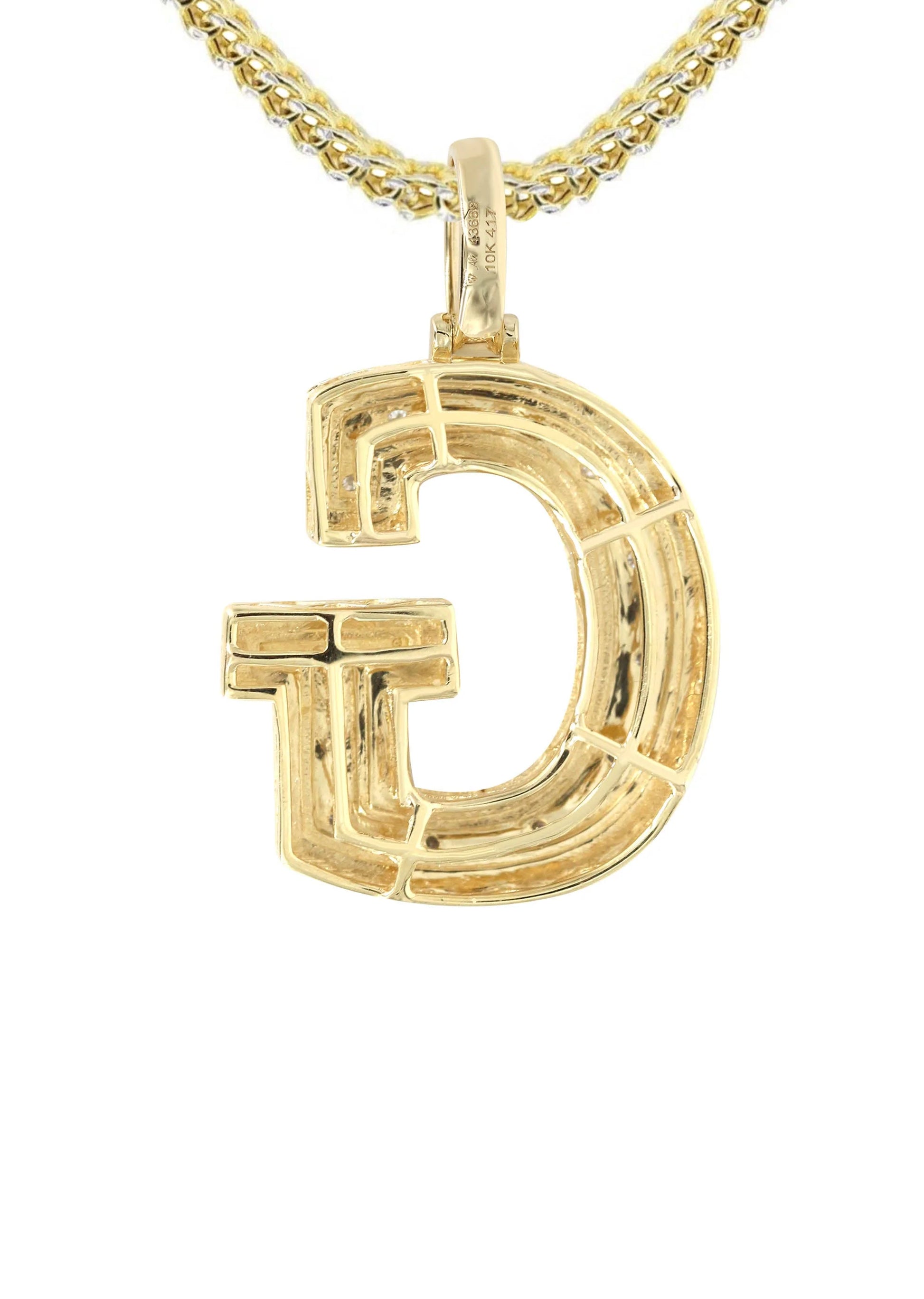 10k Yellow Gold Diamond Pendant Letter "G"