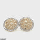 10K YELLOW GOLD ROUND DIAMOND NUGGET CIRCLE EARRINGS 1/6 CTTW