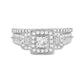 14K TWO-TONE GOLD PRINCESS DIAMOND BRIDAL WEDDING RING SET 1 CTTW (CERTIFIED)