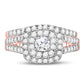 14K Two-Tone Gold Round Diamond Bridal Wedding Ring Set 1-1/4 CT-TW (CERTIFIED)