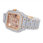 Moissanite VVS Skeleton Iced Out Baller Square Steel Watch
