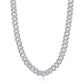 Sterling Silver 8MM Monaco Cuban Chain With Cz