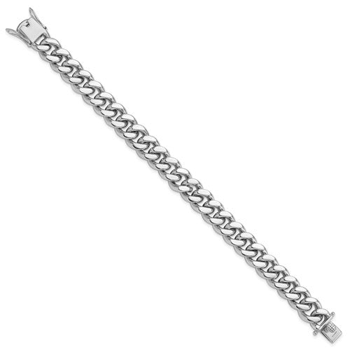 White Gold Miami Cuban Bracelet Hollow - 10K White Gold Bracelet