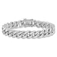 White Gold Miami Cuban Bracelet Hollow - 10K White Gold Bracelet