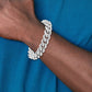 White Gold Miami Cuban Bracelet Hollow - 10K White Gold Bracelet