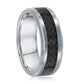 Tungsten Ring - Polished Silver & Black Carbon Fiber